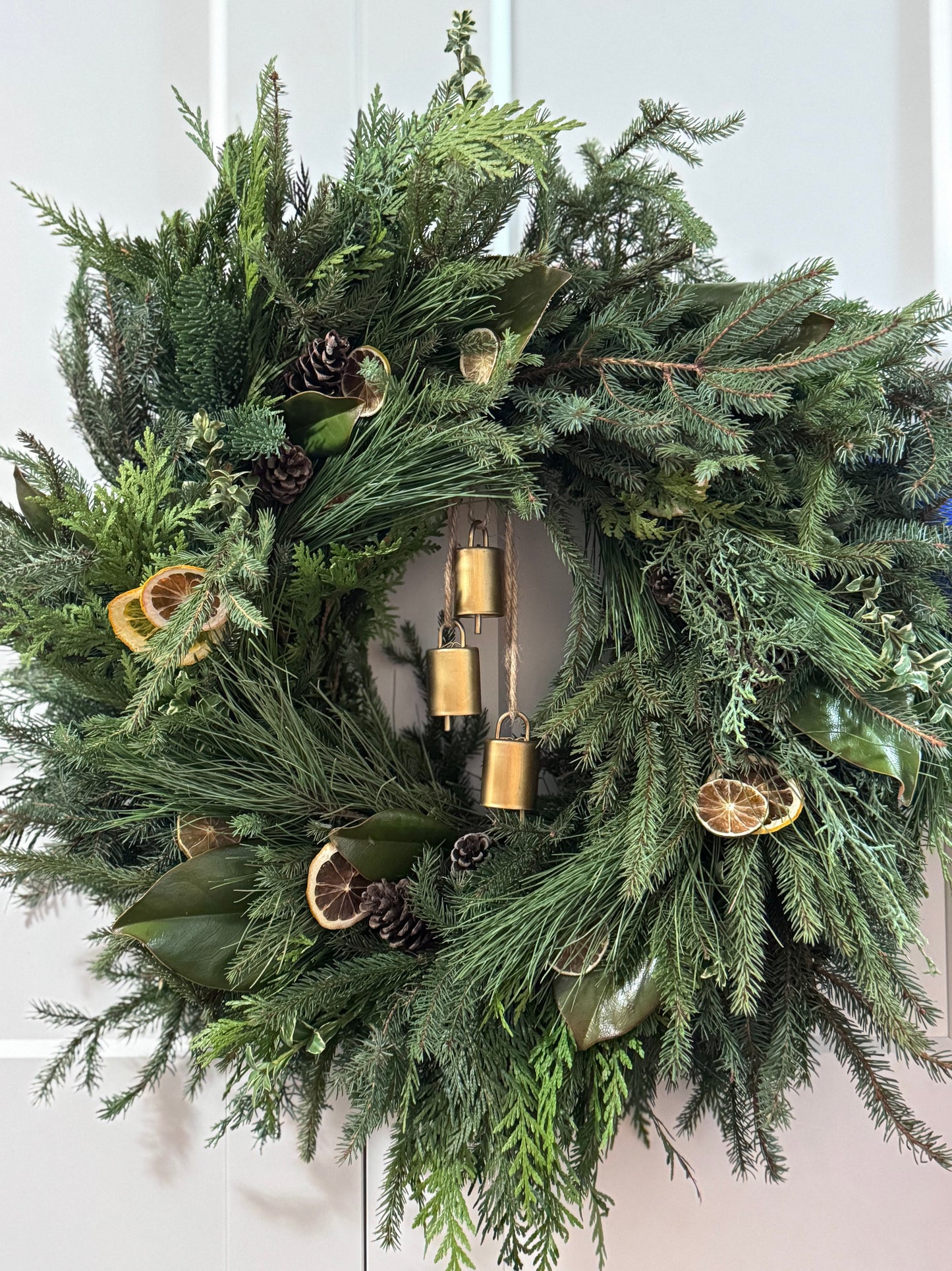 Winter Wreath with Magnolia + Citrus